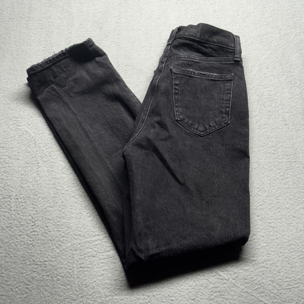 Abercrombie & Fitch The Dad High Rise Jeans 25 0R Black Crossover Button Fly